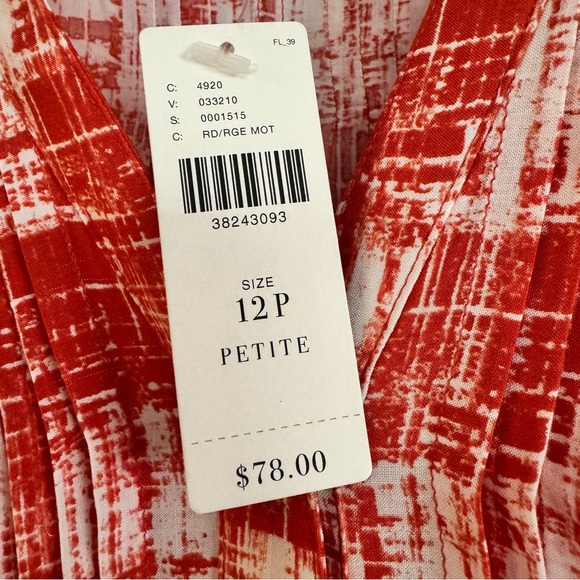 LAST CHANCE 11/1/25 NWT! Anthro Calia Top button down shirt hi lo red orange 12p - Picture 4 of 15